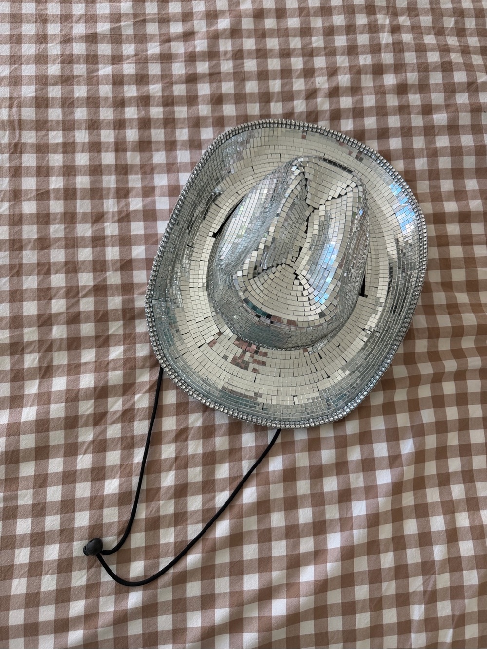 Silver Sequin Cowboy Hat with Chin Strap